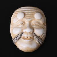 117-JAPANESE SCHOOL. MEIJI PERIOD, 19TH CENTURY. "OKINA MASK, A CHARACTER OF NOH THEATRE".