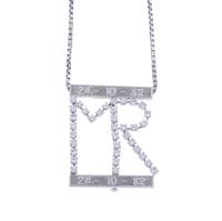 45-NECKLACE AND PENDANT WITH THE LETTERS MR IN DIAMONDS.
