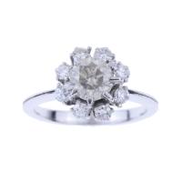 22-SORTIJA ROSETÓN CON DIAMANTES.