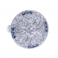 80-FLOWER RING WITH SAPPHIRES AND DIAMONDS.