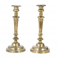 314-PAIR OF FRENCH EMPIRE STYLE CANDLESTICKS, FIRST HALF 19TH CENTURY.