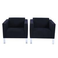 288-PAIR OF CUBE-SHAPED ARMCHAIRS, MID 20TH CENTURY.