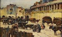 738-A. GIARDI. "CARRIAGES ON A SQUARE".