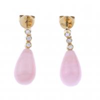 132-ROSE OPAL EARRINGS WITH DIAMONDS.