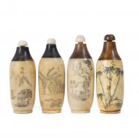 218-FOUR CHINESE SNUFF BOTTLES, EARLY DECADES 20TH CENTURY.
