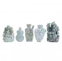 226-FIVE CHINESE SNUFF BOTTLES, SECOND HALF 20TH CENTURY.