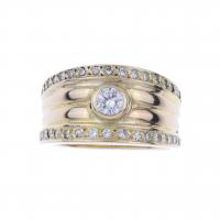 65-YELLOW GOLD AND DIAMONDS RING.