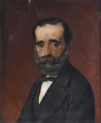 756-JOAN VICENS COTS (1830-1886). "RETRATO DE UN CABALLERO", 1878.