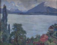758-BONAVENTURA PUIG I PERUCHO (1886-1977). "GUNTEN LANDSCAPE", SWITZERLAND.