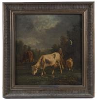 780-ANTONIO CORTÉS Y AGUILAR (1827-1908). "LANDSCAPE WITH COWS".