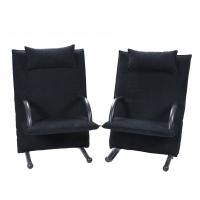 285-BURKHARD VOGTHERR (1942). PAIR OF T-LINE ARMCHAIRS.