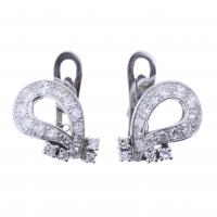157-WHITE GOLD AND DIAMOND EARRINGS.