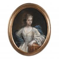 614-FRENCH SCHOOL, 18TH CENTURY. "PORTRAIT OF A LADY".