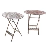 309-PAIR OF SMALL OUTDOOR SIDE TABLES, PROBABLY FRENCH, 20TH CENTURY.