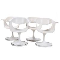 272-SET OF FOUR "SPACE AGE" SWIVEL CHAIRS, MID 20TH CENTURY.
