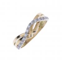 57-INTERWINED RING IN YELLOW GOLD WITH DIAMONDS.