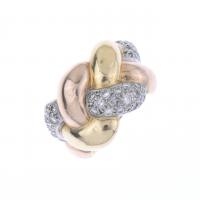 48-OCTAVIO SARDÀ. THREE-COLOUR RING WITH DIAMONDS.