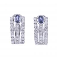 169-WHITE GOLD EARRINGS WITH DIAMONDS AND SAPPHIRE PAVÉ.