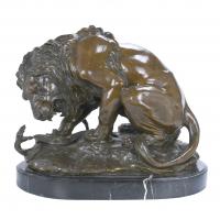 536-19TH/20TH CENTURY FRENCH SCHOOL "LION WITH A SNAKE".