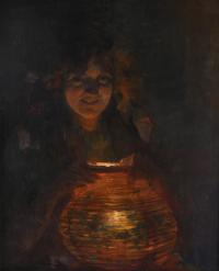 693-LLUÍS GRANER (1863-1929) "GIRL WITH A LANTERN".