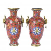 231-PAIR OF SMALL CHINESE VASES, MID 20TH CENTURY.