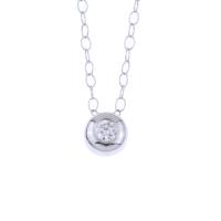 101-CHAIN WITH ROSETTE PENDANT IN WHITE GOLD AND DIAMOND.