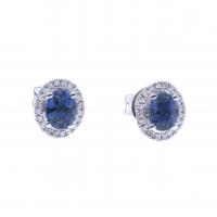 139-WHITE GOLD EARRINGS WITH SAPPHIRES AND DIAMONDS.