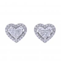 166-HEART EARRINGS IN WHITE GOLD AND DIAMONDS.