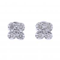 132-FLOWER-SHAPED EARRINGS IN WHITE GOLD AND DIAMONDS.