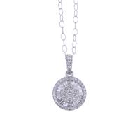 94-CADENA CON COLGANTE ROSETÓN EN ORO BLANCO Y DIAMANTES.