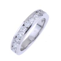 81-RABAT. HALF WEDDING RING IN WHITE GOLD WITH DIAMONDS.