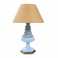 490-MANISES TABLE LAMP, MID 20TH CENTURY.