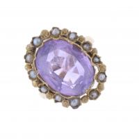 100-YELLOW GOLD RING WITH CENTRAL AMETHYST.