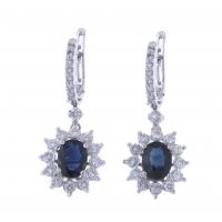 179-WHITE GOLD EARRINGS WITH DIAMONDS AND SAPPHIRES.