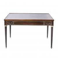530-ENGLISH "TRIC-TRAC" DESK AND GAME TABLE, LATE 19TH CENTURY-EARLY 20TH CENTURY.