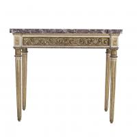 503-FRENCH CONSOLE TABLE, LOUIS XVI STYLE, LATE 19TH - EARLY 20TH CENTURY.