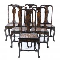 476-SET OF SIX QUEEN ANNE STYLE CHAIRS, LATE 18TH CENTURY- EARLY 19TH CENTURY.