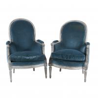 515-PAIR OF FRENCH ARMCHAIRS, LOUIS XVI STYLE, 20TH CENTURY.