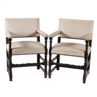 520-PAIR OF SPANISH BAROQUE STYLE CHAIRS, LATE 19TH CENTURY.