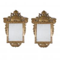 303-TWO LARGE WALL MIRRORS, 19TH CENTURY.