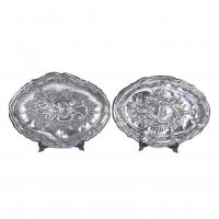 15-PAIR OF CORDOVAN ORNAMENTAL TRAYS IN SILVER, 1783.