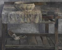 664-FÉLIX DE CARDENAS (1950). "TABLE WITH A PLATTER AND SLIPPERS", SEVILLE.