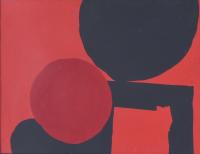 568-LUIS FEITO (1929-2021). "RED AND BLACK CIRCLES".