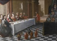 609-MATIAS ARTEAGA Y ALFARO (1633-1703). "MARRIAGE AT CANA".