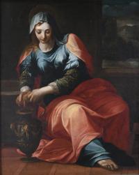 616-ESCUELA ITALIANA, SIGLO XVIII. SEGUIDOR DE ANTONIO BELLUCCI (1654-1726). "SANTA PRÁXEDES".