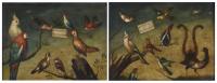 414-PROBABLY SPANISH OR GERMAN SCHOOL, 18TH CENTURY. PAIR OF "BIRDS CONCERT".
