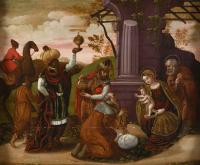 607-ATTRIBUTED TO THE FLEMISH SCHOOL, 18TH-20TH CENTURY "ADORATION OF THE MAGI".