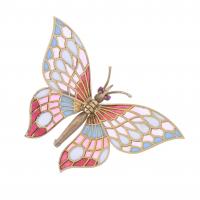 137-BUTTERFLY BROOCH WITH ENAMEL AND RUBIES.
