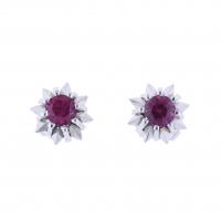 13-EARRINGS WITH RED CORUNDUM.