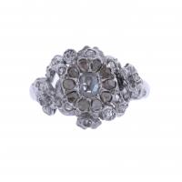 56-ANTIQUE ROSETTE RING WITH DIAMONDS.